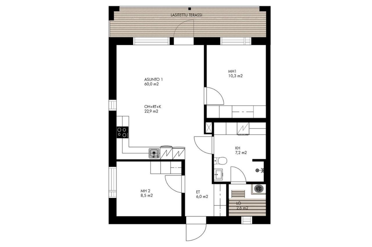 Apartment Tuomenkartano B1 Iso Huoneisto Saunalla Калайокі Екстер'єр фото